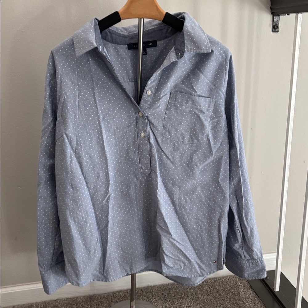 Tommy Hilfiger Light Blue Polka Dot Shirt
